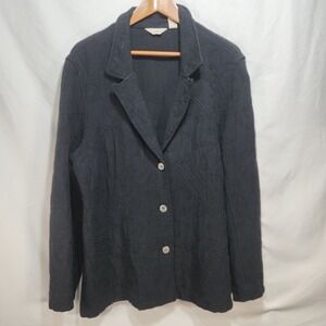 J Jill Womens Quilted Blazer Size XL Black